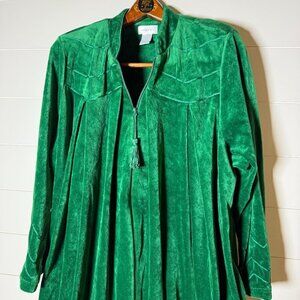 Cabernet Zip House Coat, Robe Jewel Green Full Length Size Large